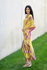 Load image into Gallery viewer, Maternity Hospital Gown, Women Kaftan Dress, Yellow Maxi Dress, Tie Dyed Caftan
