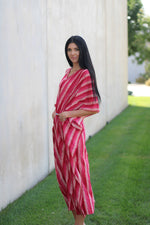 Load image into Gallery viewer, Handmade Cotton Kaftan, Caftan For Women, Pink Cotton Caftan, Plus Size Cotton Caftan
