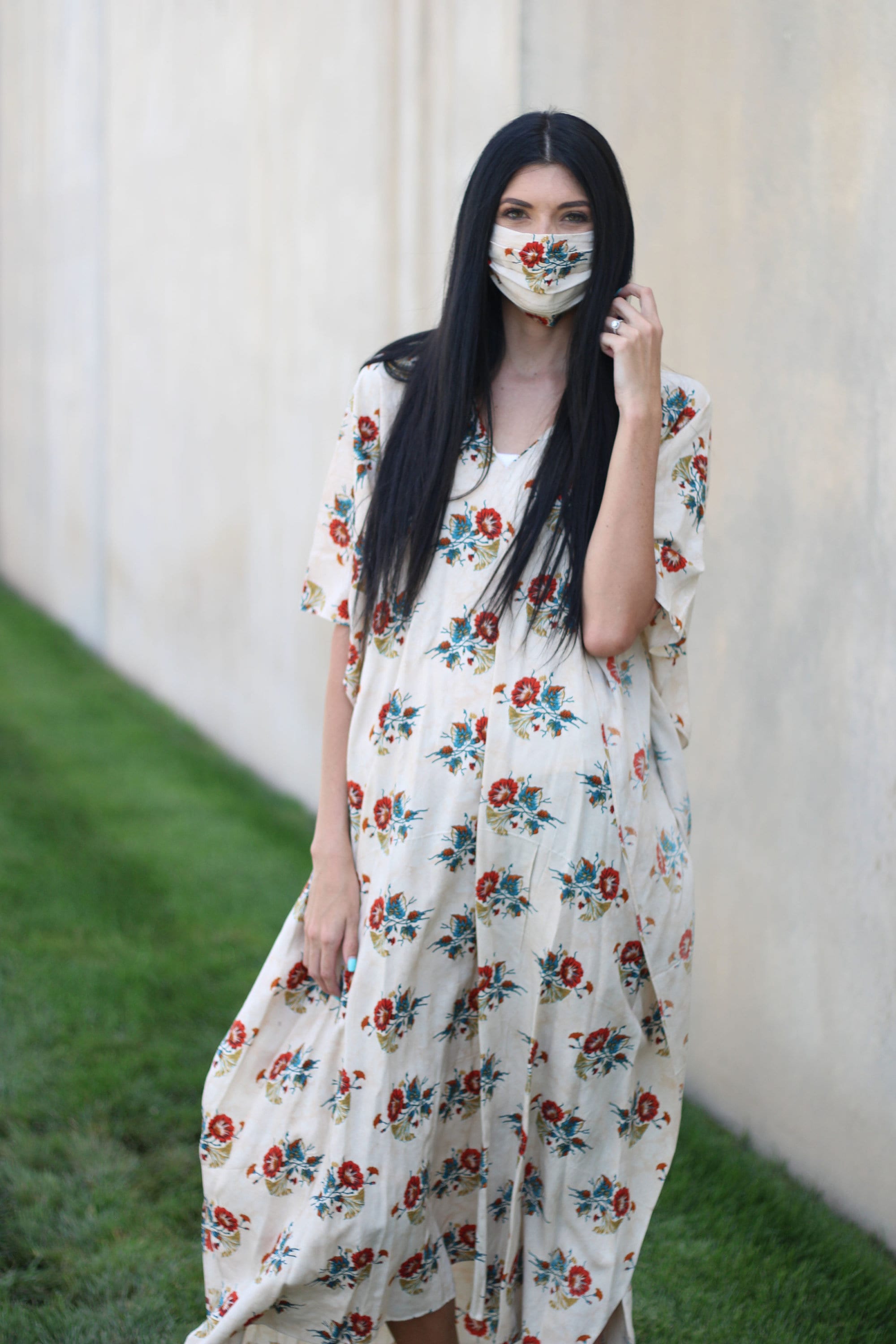 Women House Dress, Cotton Maxi Dress, Comfy Caftan Dress, Maternity Dress