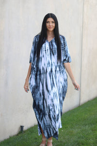 Tie Dyed Kaftan, Shibori Dress, Caftan Abaya Dress, Plus Size Kaftan