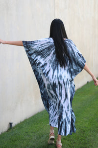 Tie Dyed Kaftan, Shibori Dress, Caftan Abaya Dress, Plus Size Kaftan