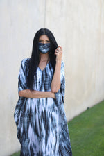 Load image into Gallery viewer, Tie Dyed Kaftan, Shibori Dress, Caftan Abaya Dress, Plus Size Kaftan
