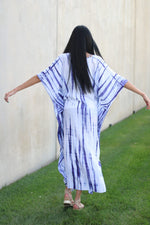 Load image into Gallery viewer, Plus Size Abaya Dress, Mexican Kimono Dress, Tie Dyed Kaftan, Beige Maternity Dress
