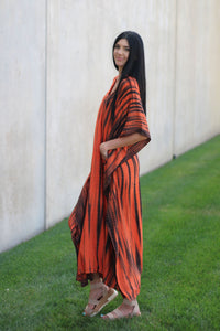 Women Tie Dyed Caftan, Maternity Dress, House Lounge Kaftan, Tie Dyed Abaya Dress
