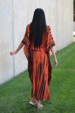 Load image into Gallery viewer, Women Tie Dyed Caftan, Maternity Dress, House Lounge Kaftan, Tie Dyed Abaya Dress
