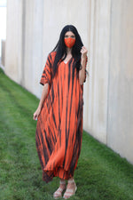 Load image into Gallery viewer, Women Tie Dyed Caftan, Maternity Dress, House Lounge Kaftan, Tie Dyed Abaya Dress
