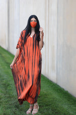Load image into Gallery viewer, Women Tie Dyed Caftan, Maternity Dress, House Lounge Kaftan, Tie Dyed Abaya Dress
