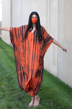 Load image into Gallery viewer, Women Tie Dyed Caftan, Maternity Dress, House Lounge Kaftan, Tie Dyed Abaya Dress
