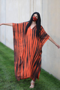 Women Tie Dyed Caftan, Maternity Dress, House Lounge Kaftan, Tie Dyed Abaya Dress