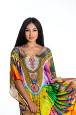 Load image into Gallery viewer, Maxi Kaftan Dress, Plus Size Kaftan Dress, Kaftan For Women, Mexican Kaftan Dress
