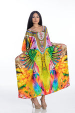 Load image into Gallery viewer, Maxi Kaftan Dress, Plus Size Kaftan Dress, Kaftan For Women, Mexican Kaftan Dress
