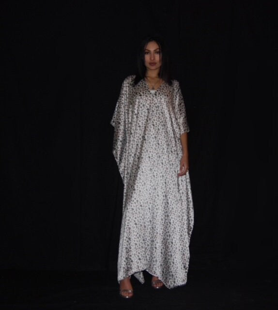 Silk Satin Caftan, Leopard Maxi Dress, Plus Size Caftan Dress, Kaftan For Women
