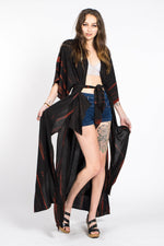 Load image into Gallery viewer, Tie Dyed Kimono, Black Kaftan Dress, Black, Long Kaftan For Women, House Lounge Kaftan
