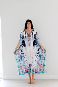 Tribal Kaftan Dress, Plus Size Kaftan Dress, Embellished Kaftan, Oriental Caftan