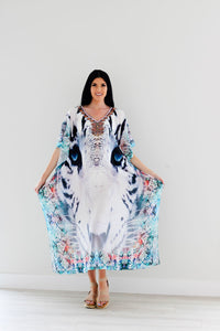 Tribal Kaftan Dress, Plus Size Kaftan Dress, Embellished Kaftan, Oriental Caftan