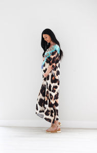 Animal print caftan dress for women of all sizes