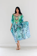 Load image into Gallery viewer, Kaftan Print Dress, Oriental Kaftan Dress, African Kaftan, Ethnic Kaftan Dress
