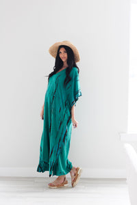 Turkish Abaya Dress, Hand Tie Dyed Kaftan, Loose Fit Maxi Dress, Maternity Dress