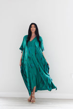 Load image into Gallery viewer, Turkish Abaya Dress, Hand Tie Dyed Kaftan, Loose Fit Maxi Dress, Maternity Dress
