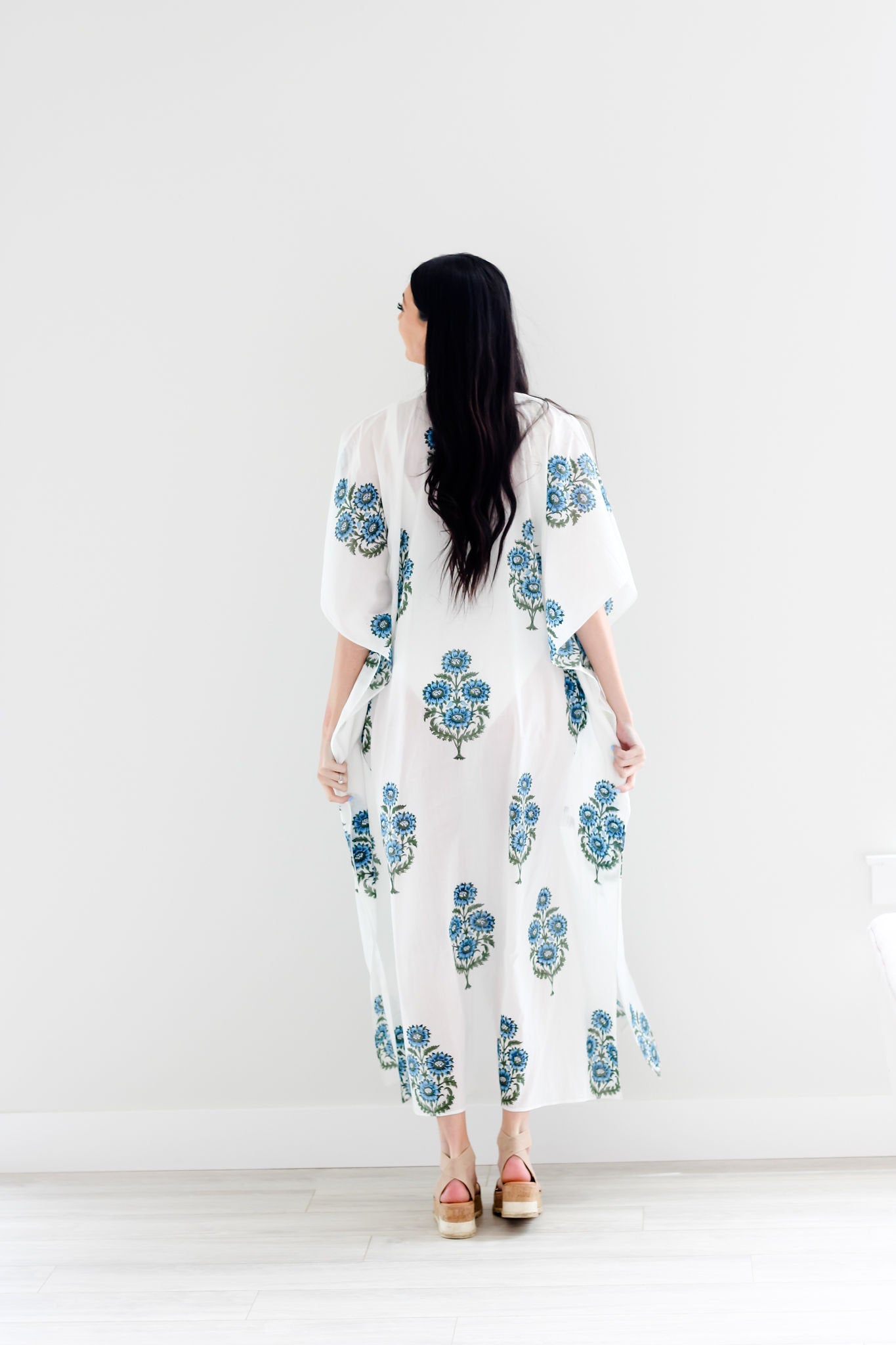 Block print Cotton Kaftan, Loose Cotton Dress, Plus Size Kaftan Dress