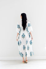 Load image into Gallery viewer, Block print Cotton Kaftan, Loose Cotton Dress, Plus Size Kaftan Dress
