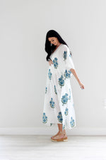 Load image into Gallery viewer, Block print Cotton Kaftan, Loose Cotton Dress, Plus Size Kaftan Dress

