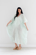 Load image into Gallery viewer, mulmul cotton caftan in spring print
