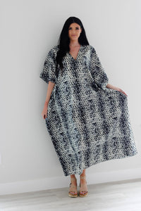snakesskin cotton caftan dress