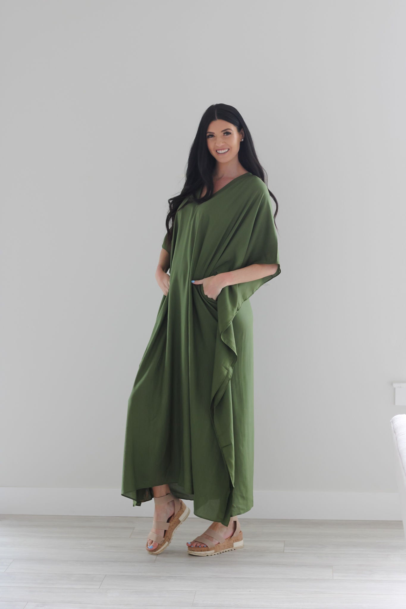 Olive Green Kaftan Dress, Plus Size Caftan Dress, Black Maxi Dress, Plus Size Cotton Kaftan