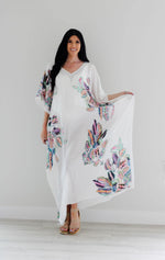 Load image into Gallery viewer, Plus Size Abaya Dress, Floral Kaftan Dress, Moroccan Caftan, African Kaftan Dress
