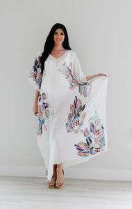 Plus Size Abaya Dress, Floral Kaftan Dress, Moroccan Caftan, African Kaftan Dress