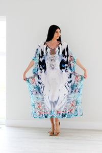 Tribal Kaftan Dress, Plus Size Kaftan Dress, Embellished Kaftan, Oriental Caftan