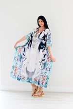 Load image into Gallery viewer, Tribal Kaftan Dress, Plus Size Kaftan Dress, Embellished Kaftan, Oriental Caftan
