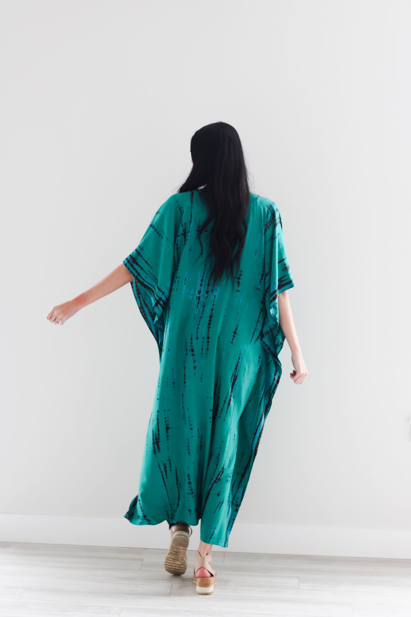 Turkish Abaya Dress, Hand Tie Dyed Kaftan, Loose Fit Maxi Dress, Maternity Dress