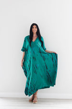 Load image into Gallery viewer, Turkish Abaya Dress, Hand Tie Dyed Kaftan, Loose Fit Maxi Dress, Maternity Dress
