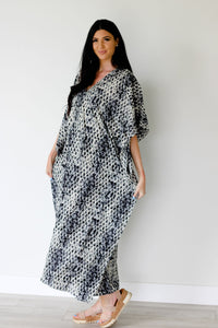 snakesskin cotton caftan dress