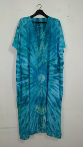 Tie dyed kaftan maxi dress