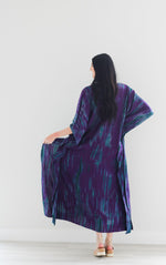 Load image into Gallery viewer, Purple Tie Dyed Kaftan, Maxi Kaftan Dress, Purple Abaya Dress, Plus Size Kaftan Dress
