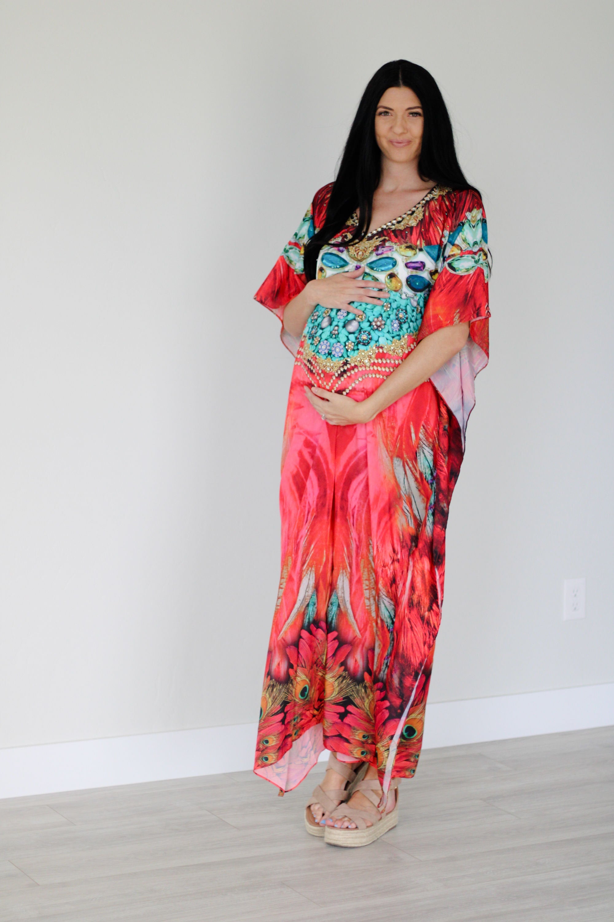 Embellished Kaftan Dress one size