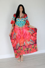 Load image into Gallery viewer, Embellished Kaftan Dress one size
