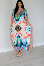 Load image into Gallery viewer, Abstract print caftan dress for women
