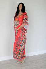 Load image into Gallery viewer, Mexican Kaftan Dress, Summer Caftan For Women, Loose Maxi Dress, Silk Abaya Dress
