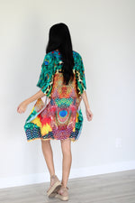 Load image into Gallery viewer, Tropical Kaftan Dress, Plus Size Kaftan Dress, African Dress, Midi Kaftan Dress
