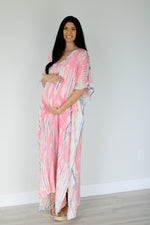 Load image into Gallery viewer, Pink Kaftan Dress, Hand Tie Dyed Kaftan, Plus Size Caftan Dress, Pink Abaya Dress
