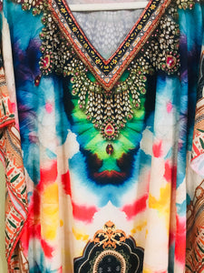 Abstract print caftan dress for women