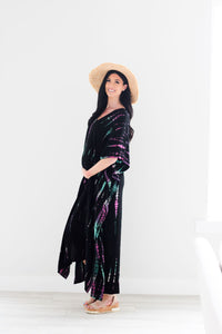 Tie Dyed Abaya Kaftan, Long Kaftan for women, Plus Size Abaya Dress, Kaftan for Women