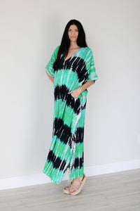 Hand tie dye kaftan dress for women