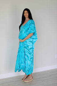 Tie dyed kaftan maxi dress