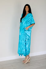 Load image into Gallery viewer, Tie dyed kaftan maxi dress
